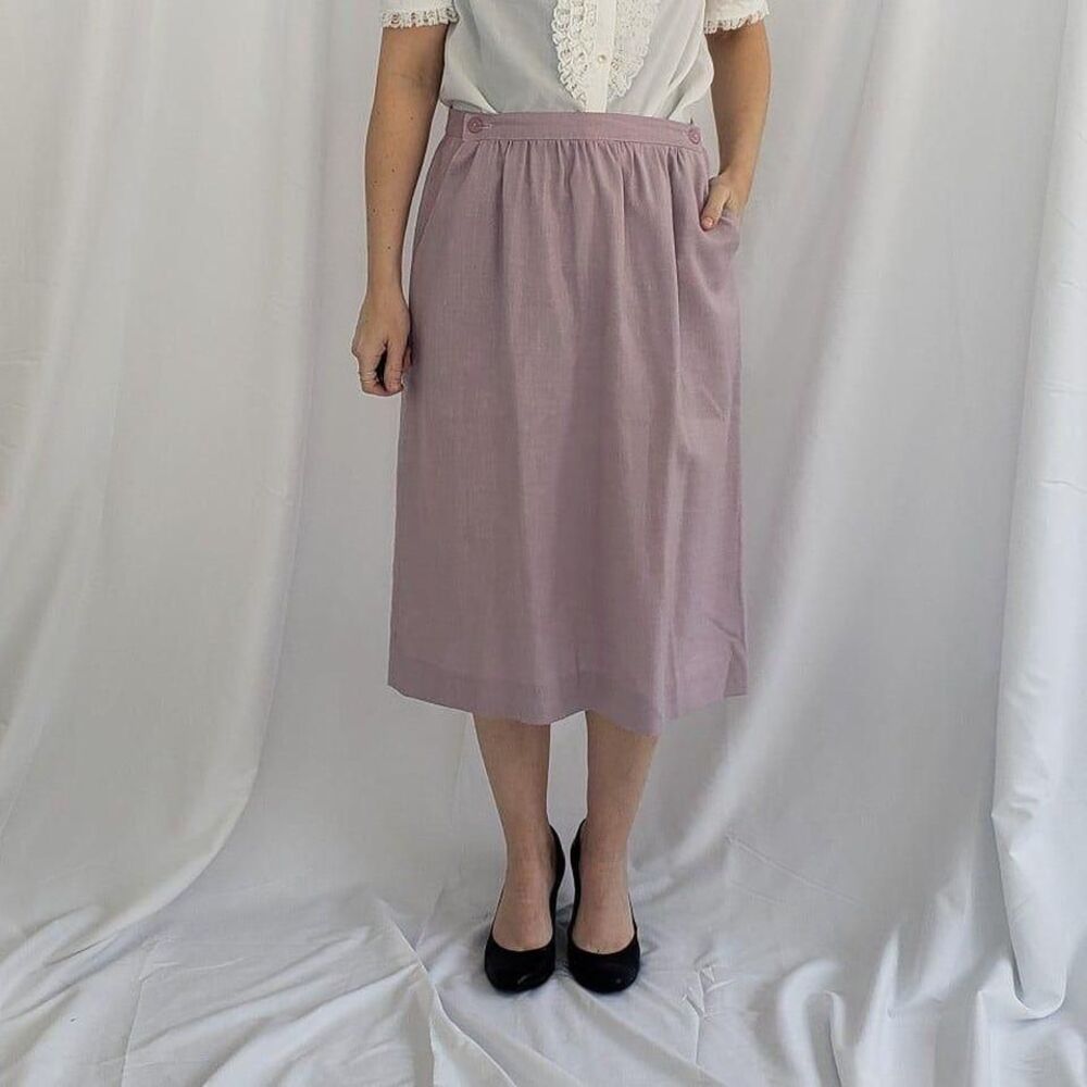 80s/90s Hand Made Purple Skirt Suit - Picture 4 of 6